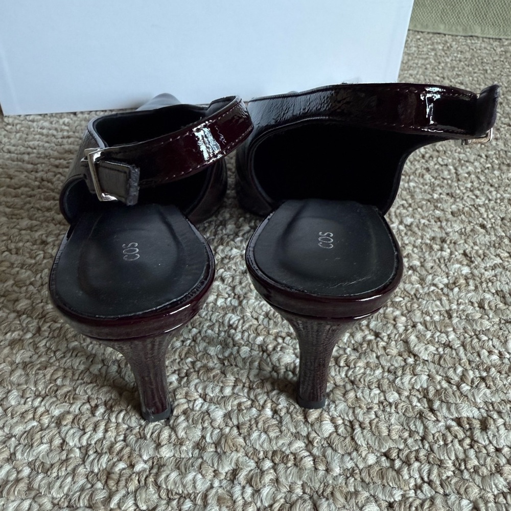 COS Patent Leather Burgundy Heeled Shoes - Picture 8 of 8